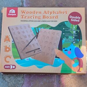 NWT Coogam Wooden alphabet tracing board Tracing Uppercase and Lowercase ages 3+